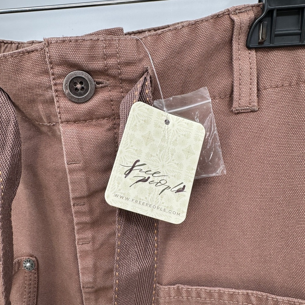 Free People Hayden Carpenter Pull-On Pants Trousers S Oversized Nature Neutral - Picture 5 of 9